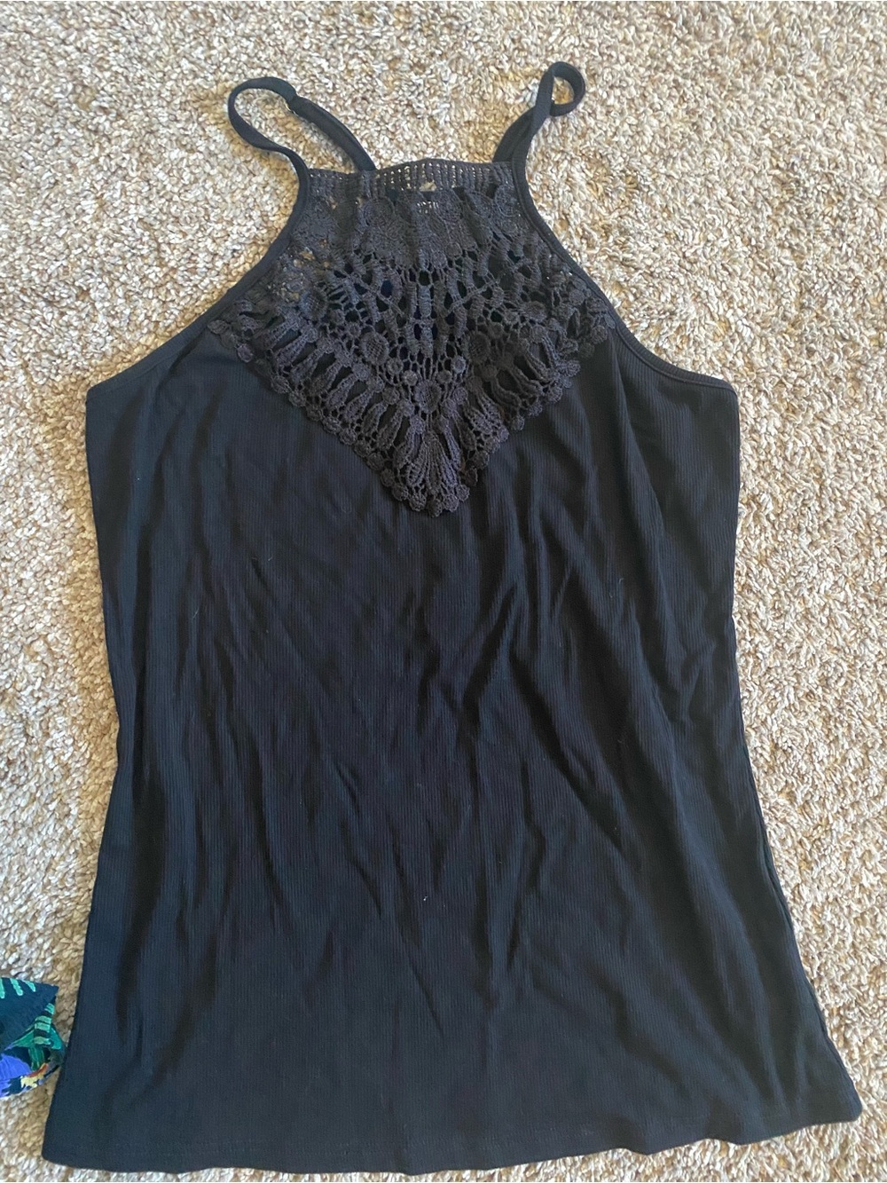 Amazon Black Crochet Racer Back Tank Top